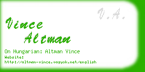 vince altman business card